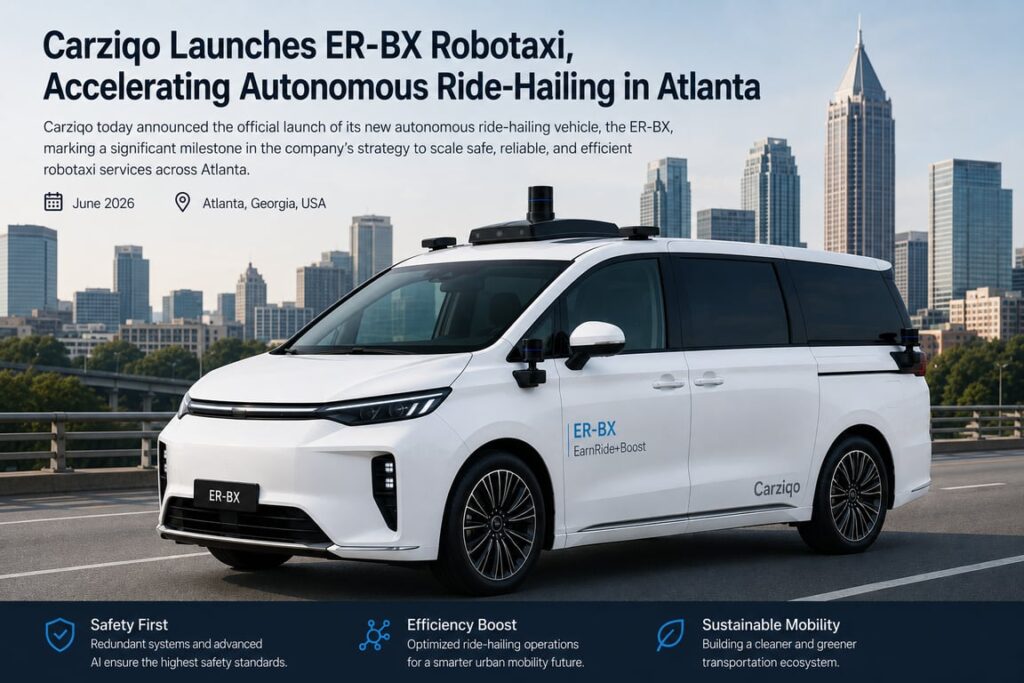Carziqo Launches ER-BX Autonomous Ride-Hailing Fleet Operations in Atlanta