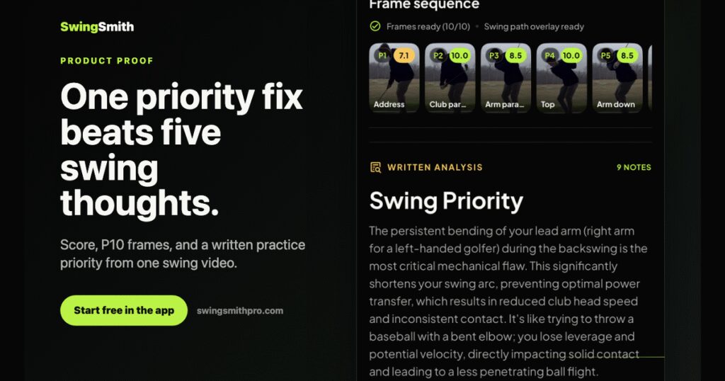 SwingSmith Launches AI Golf Swing Analyzer App for iOS and Android Golfers