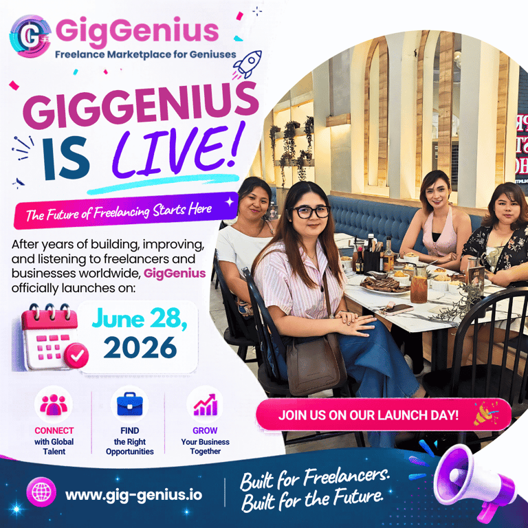 GigGenius Officially Launches in the Philippines on June 28, 2026, Introducing the World’s First Truly Fair Freelance Marketplace